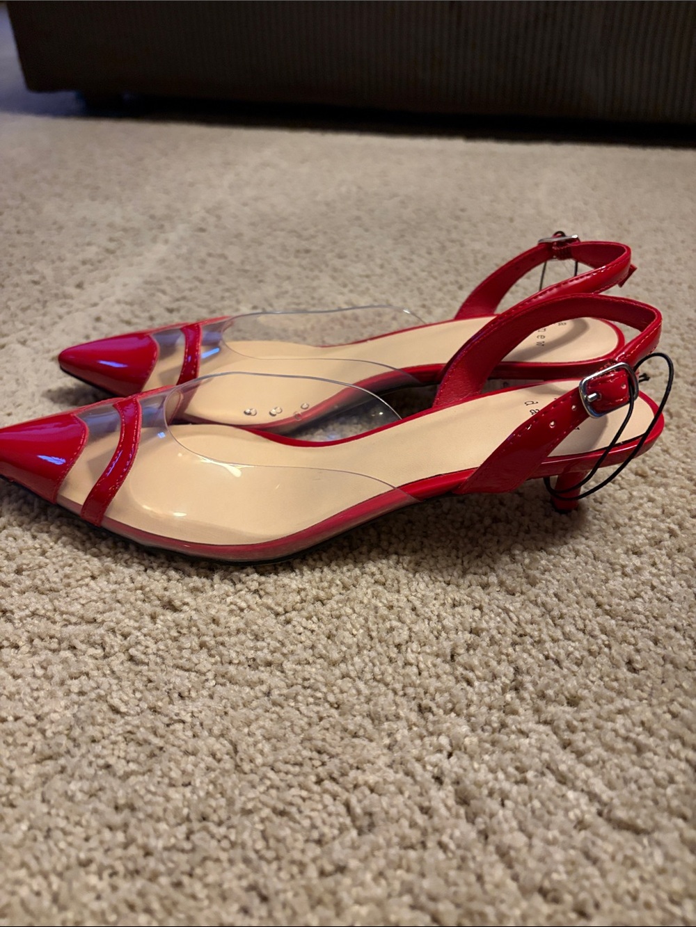 NWT A New Day Eleanor Red Heart Kitten Heel Slingback Sandal size 8 - Picture 3 of 10